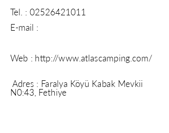 Atlas Camping Kabak iletiim bilgileri